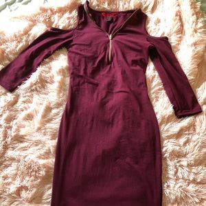 Burgundy midi dress